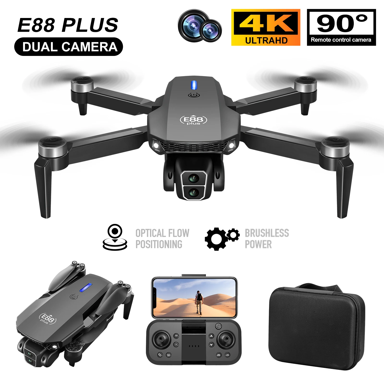 Drone Camera Night Vision - Nieuwe E88 Plus Quadcopter Drone: 90