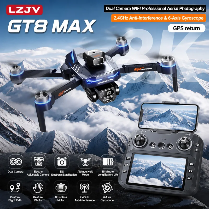 Drone Camera Night Vision - GT8 Max Opvouwbare Drone 8K HD