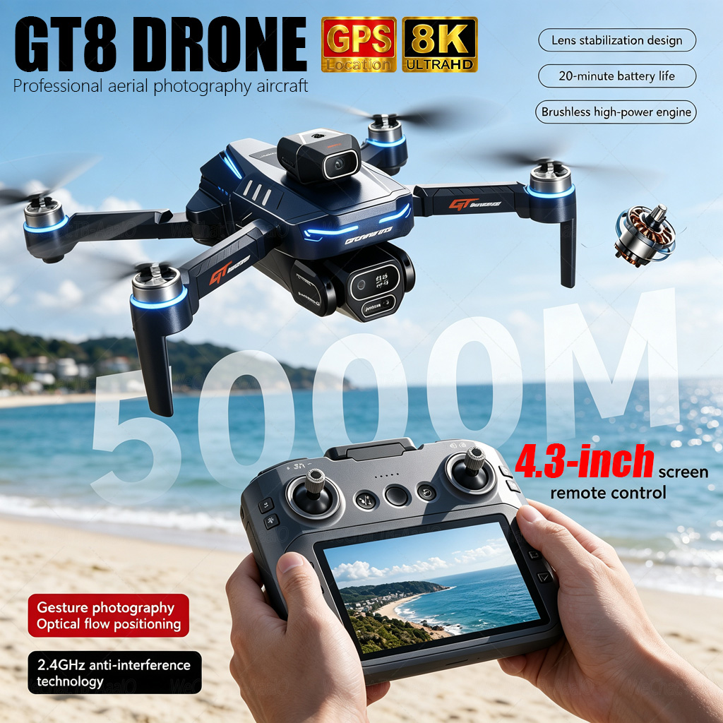 Drone Camera Night Vision - NIEUWE GT8 HD RC Drone 4K